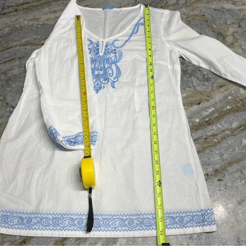 NWOT J. McLaughlin Embroidered Pembrooke Tunic Top White - Picture 8 of 12